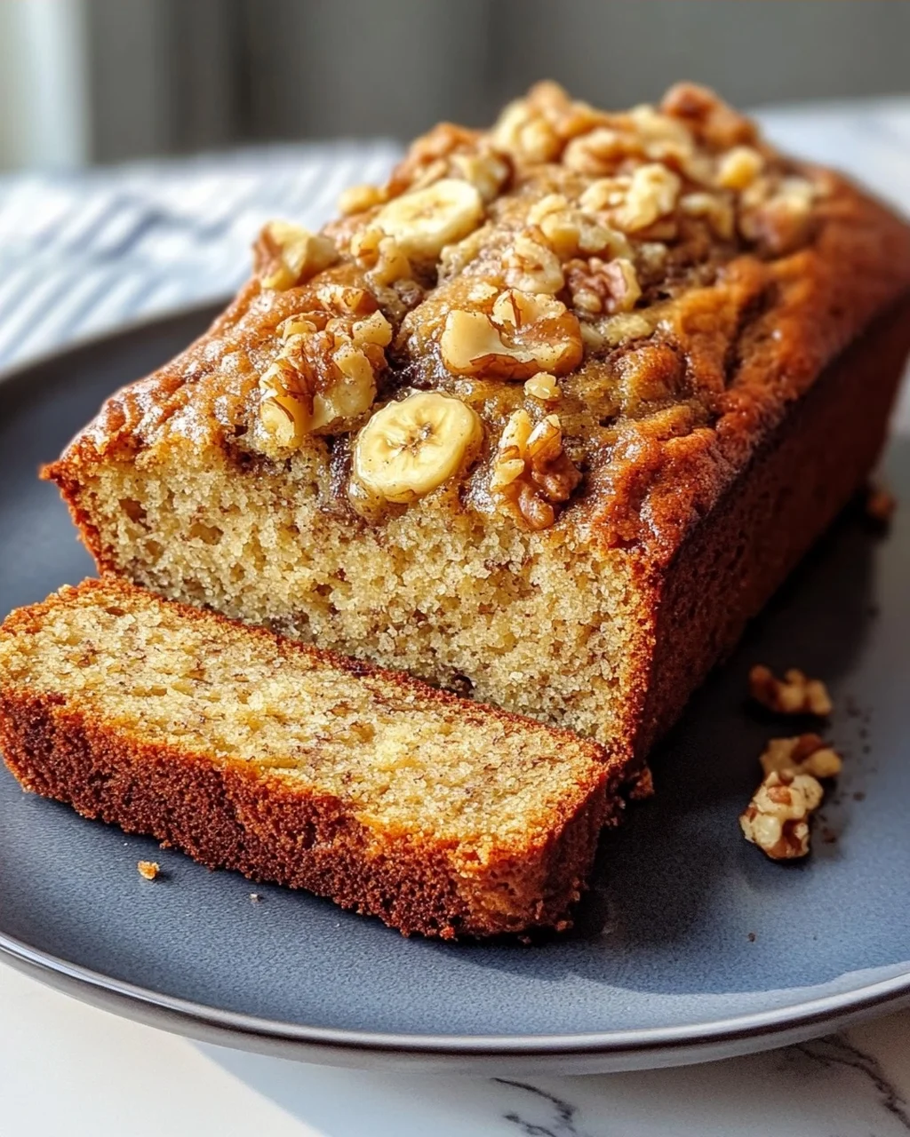Joghurt-Bananenbrot mit Walnuss-Crunch – Lecker und Saftig!