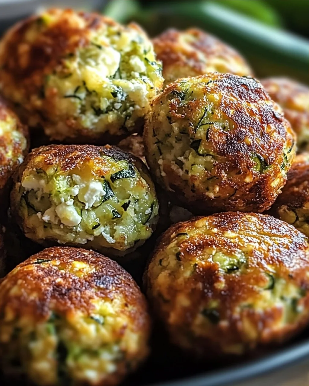 Knusprige Zucchini-Feta-Bällchen aus dem Ofen genießen!