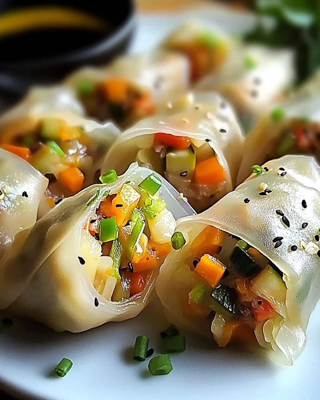 Reispapierknödel mit Gemüsefüllung