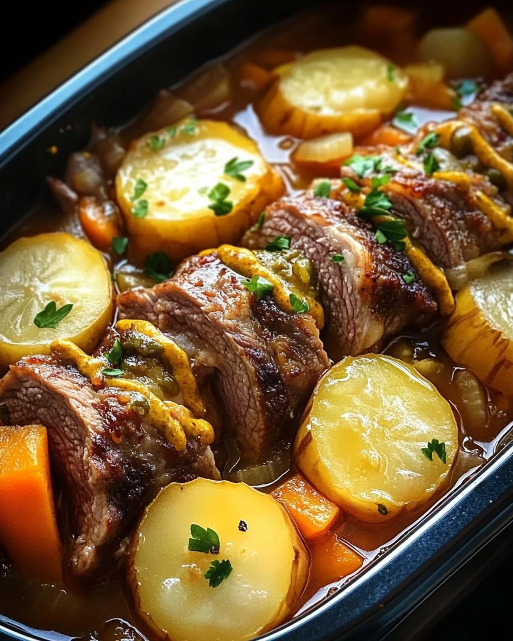Rouladentopf aus dem Backofen
