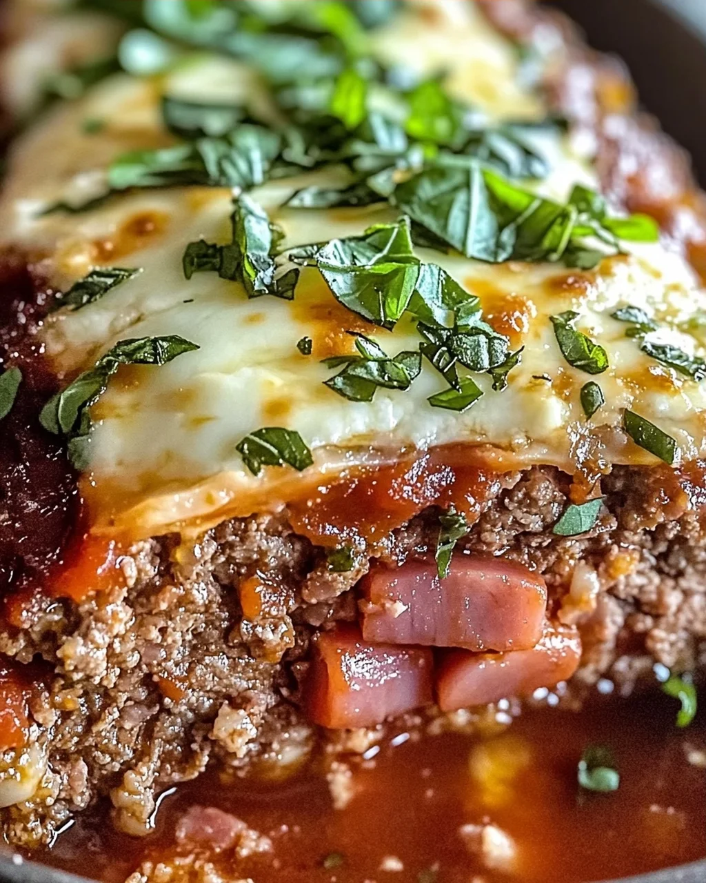 Sizilianischer Hackbraten mit Schinken und Mozzarella