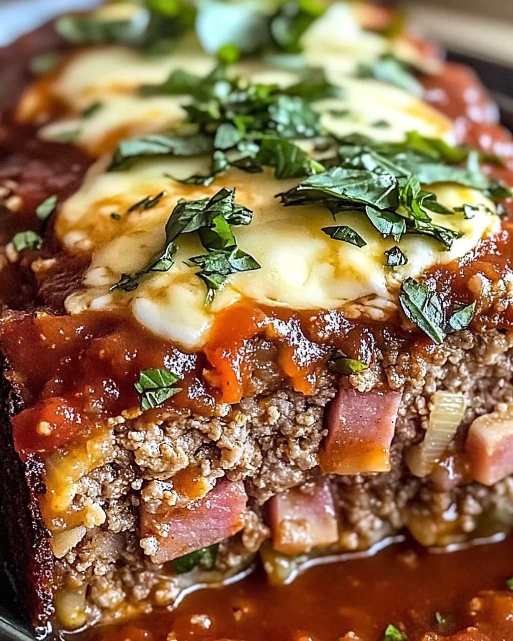Sizilianischer Hackbraten mit Schinken und Mozzarella