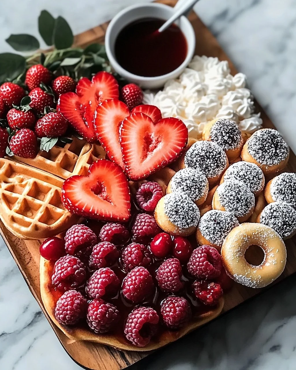 Valentinstag Waffel Frühstücksbrett für Verliebte