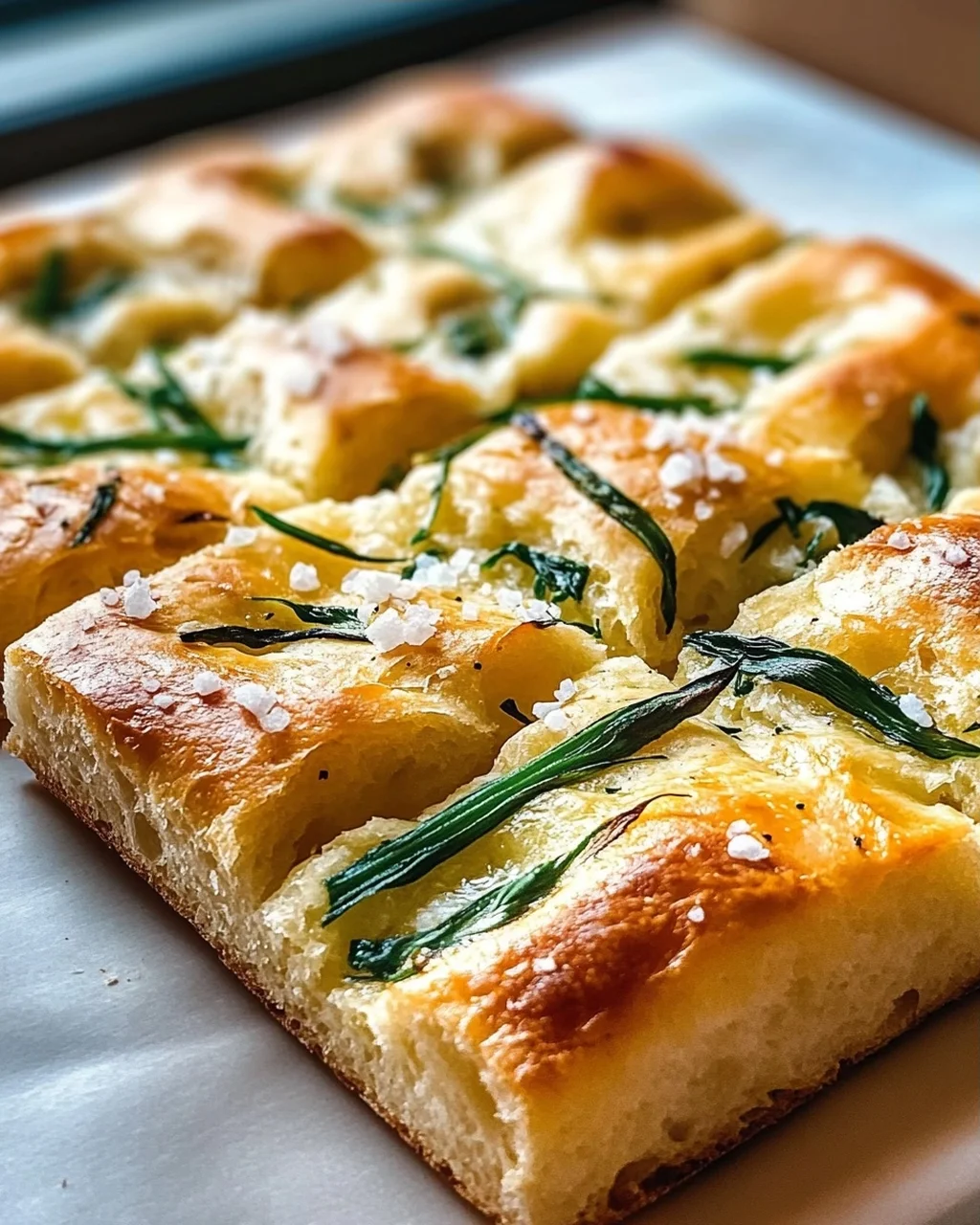 Bärlauch Focaccia mit Meersalz – Aromatischer Genuss!