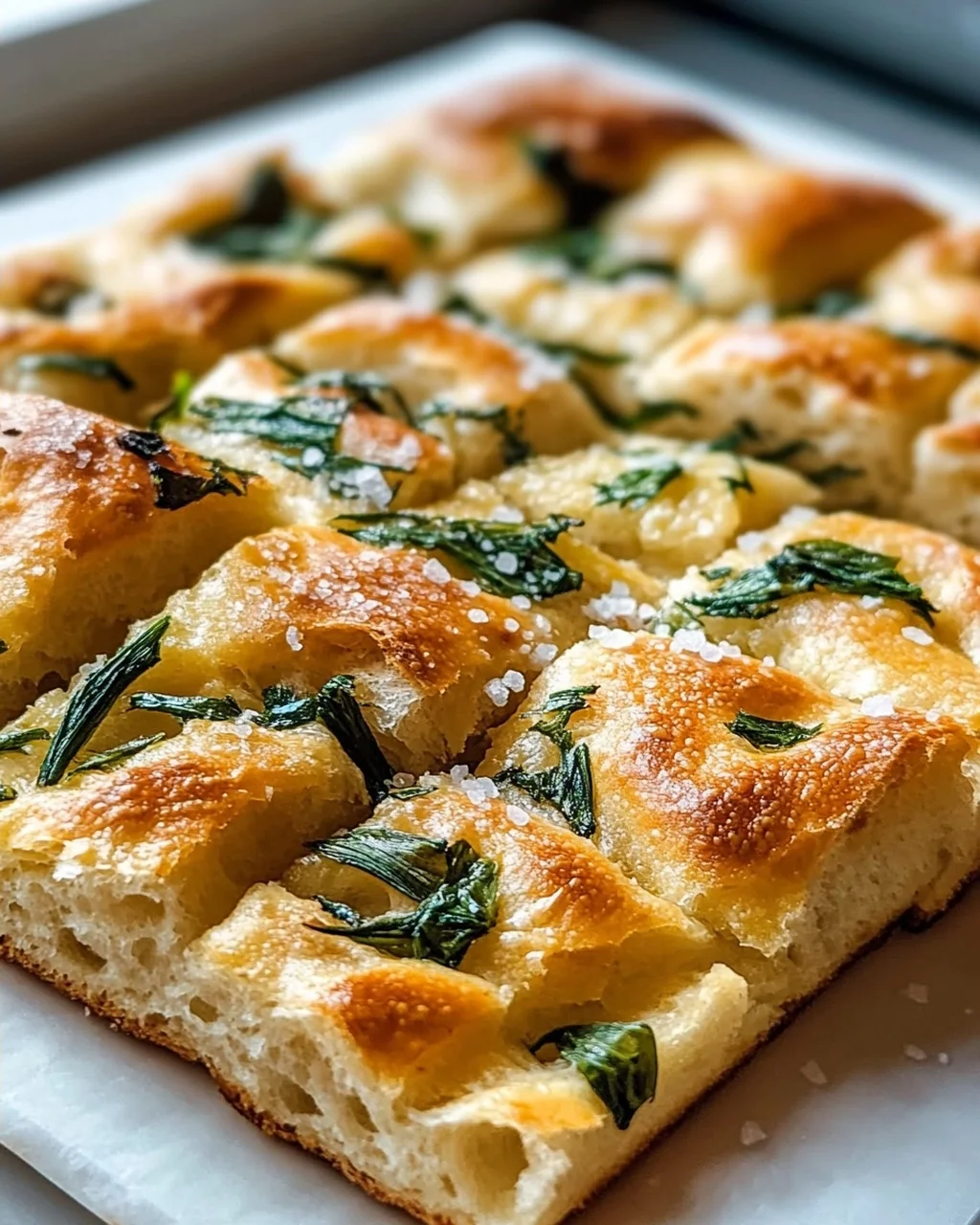Bärlauch Focaccia mit Meersalz – Aromatischer Genuss!