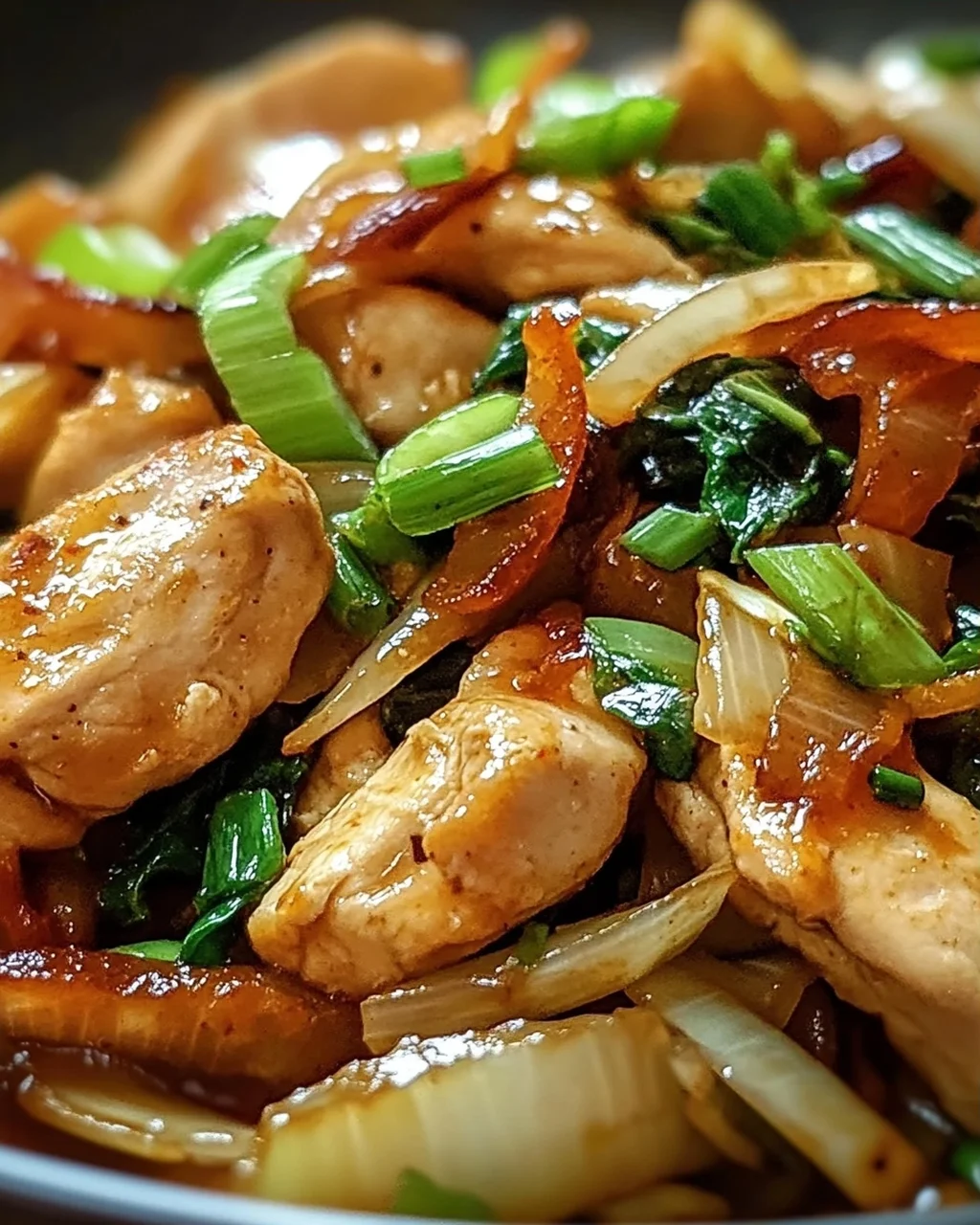 Chinesische Hähnchenpfanne mit Spitzkohl und Zwiebeln genießen!