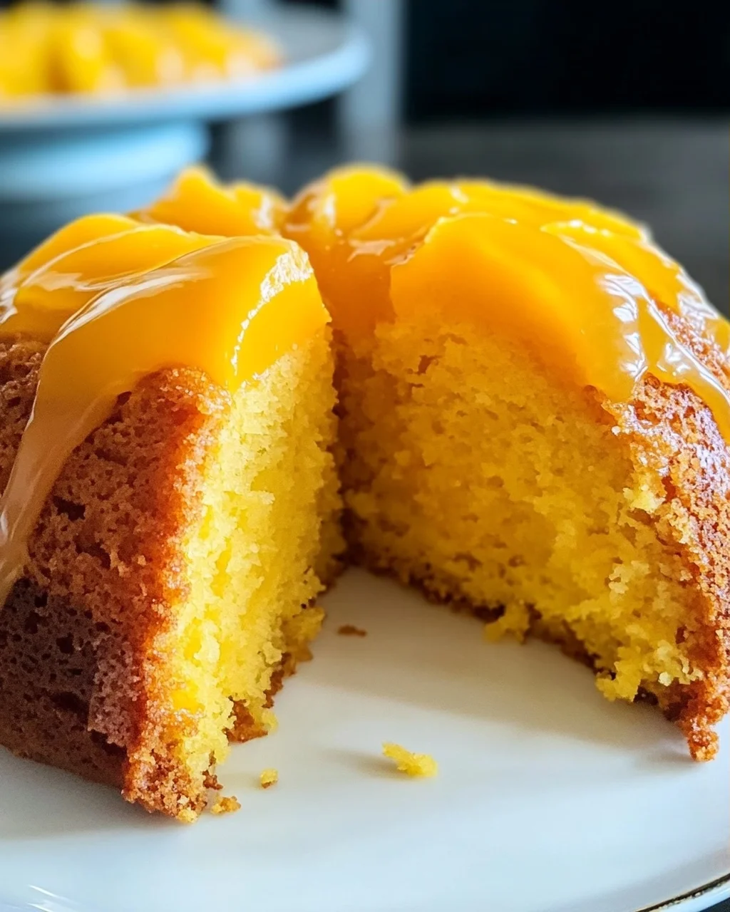 Eierloser Mango Bundt Kuchen für den Sommer