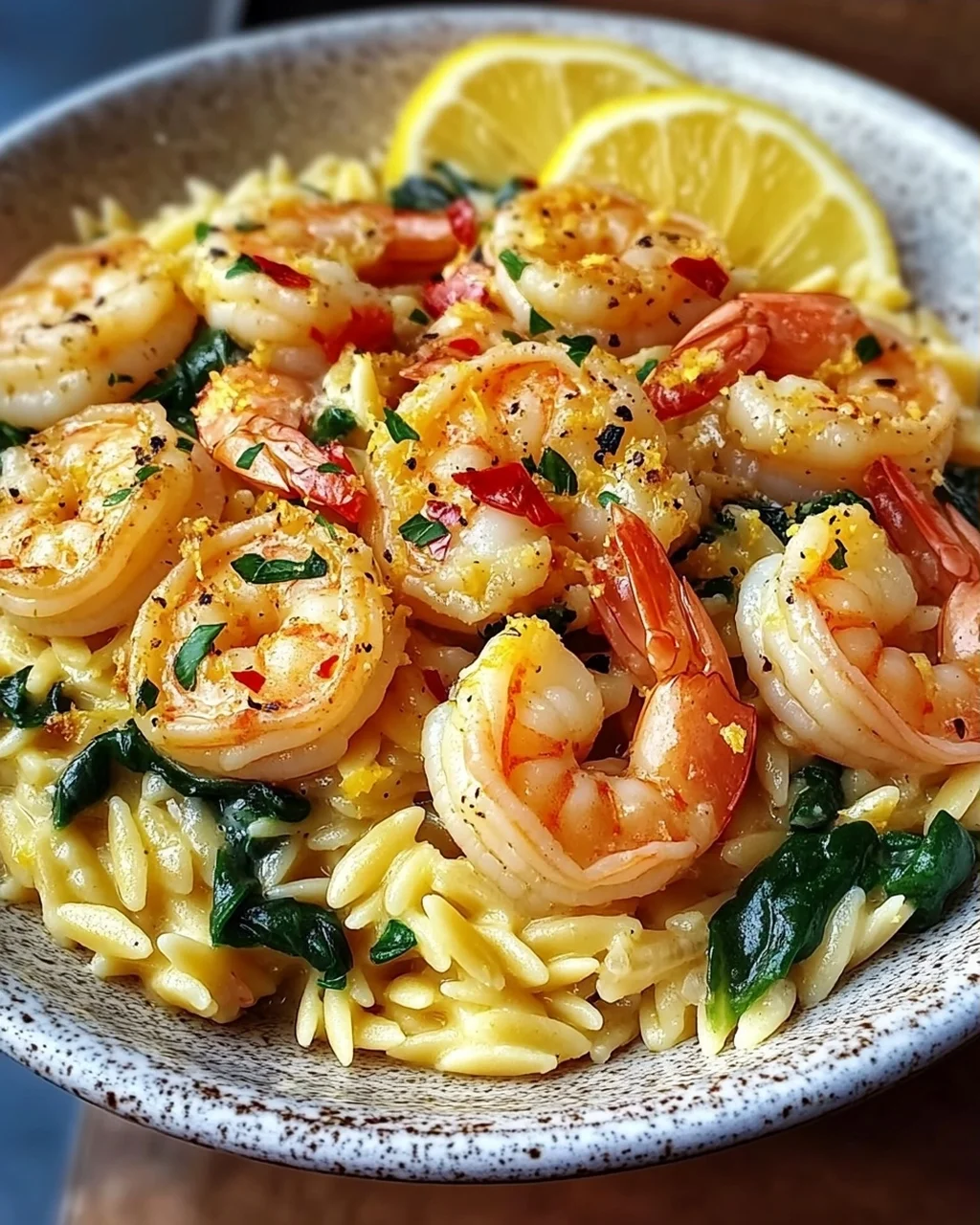 Garnelen-Orzo in Zitronen-Knoblauch-Sauce