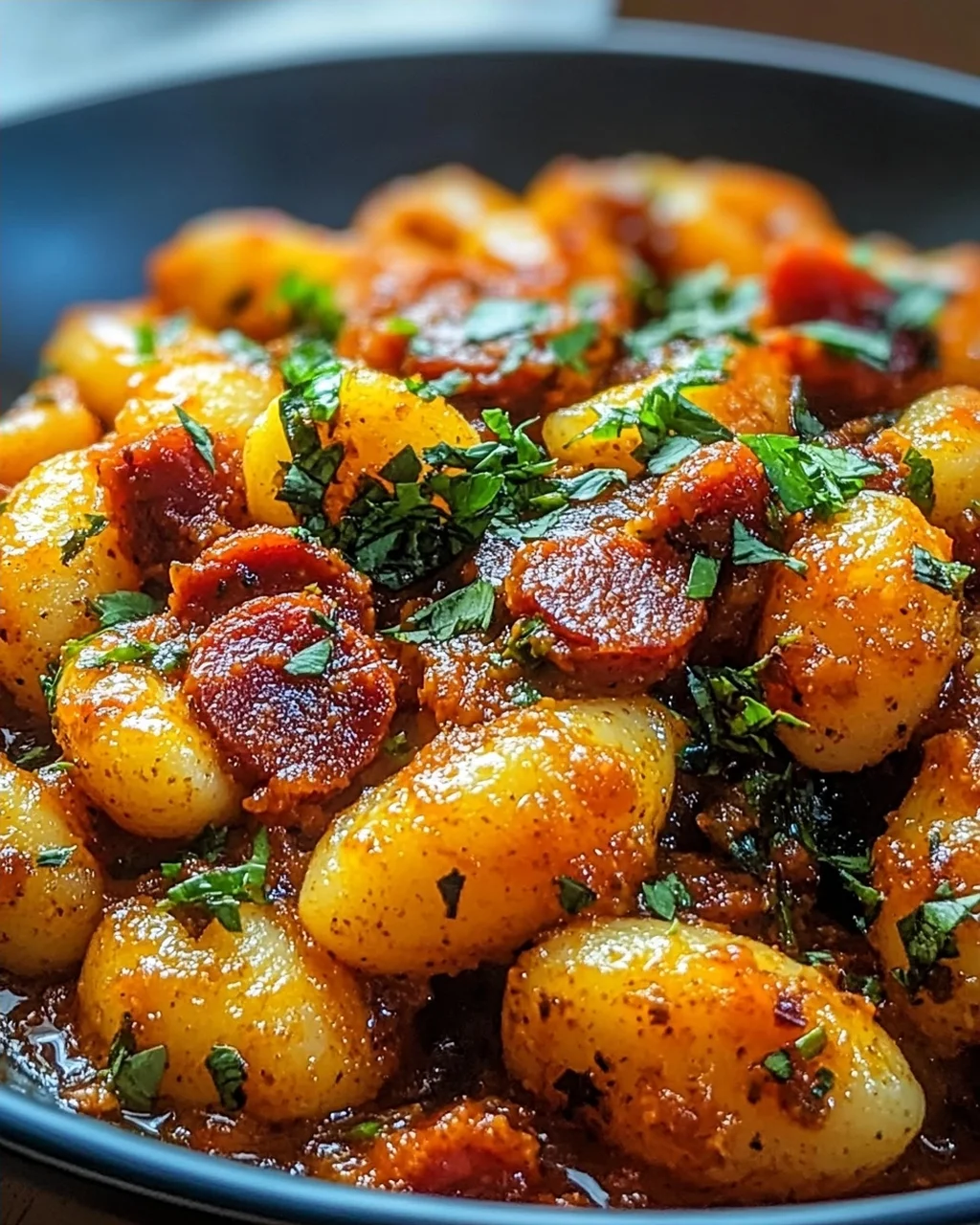 Gnocchi mit Chorizo und cremiger Harissa-Sauce