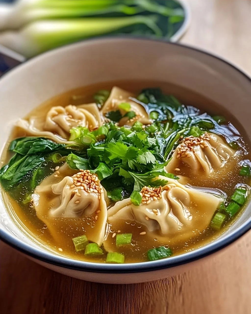 Hähnchen Ingwer Wonton Suppe: Herzhaft & Lecker mit Pak Choi!
