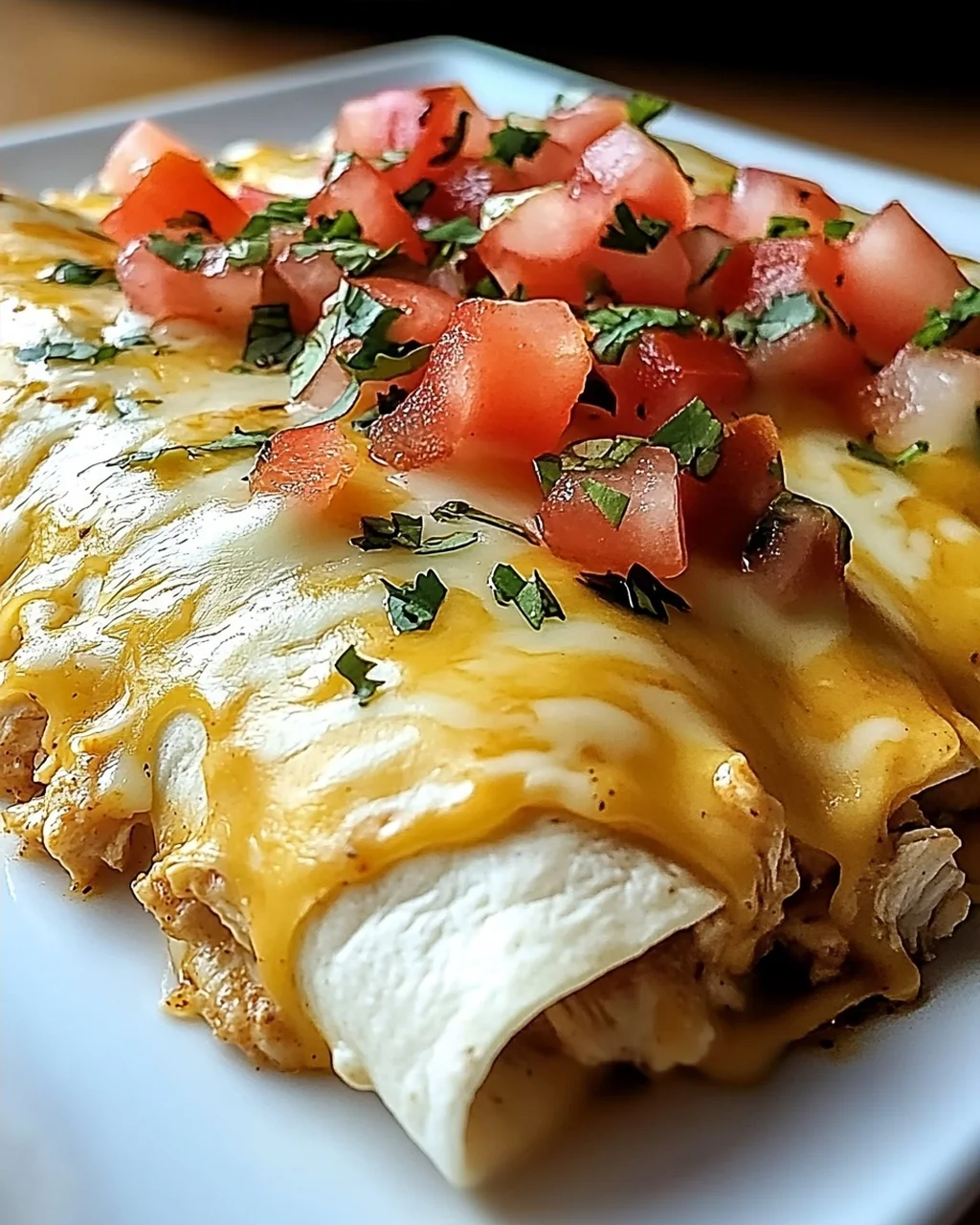 Käse-Hühnchen-Enchiladas mit Queso für jeden Anlass
