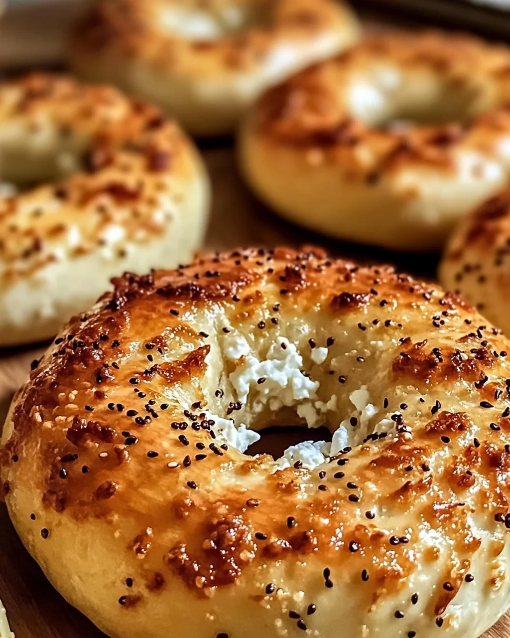 Knoblauch-Parmesan-Hüttenkäse-Bagels ganz einfach