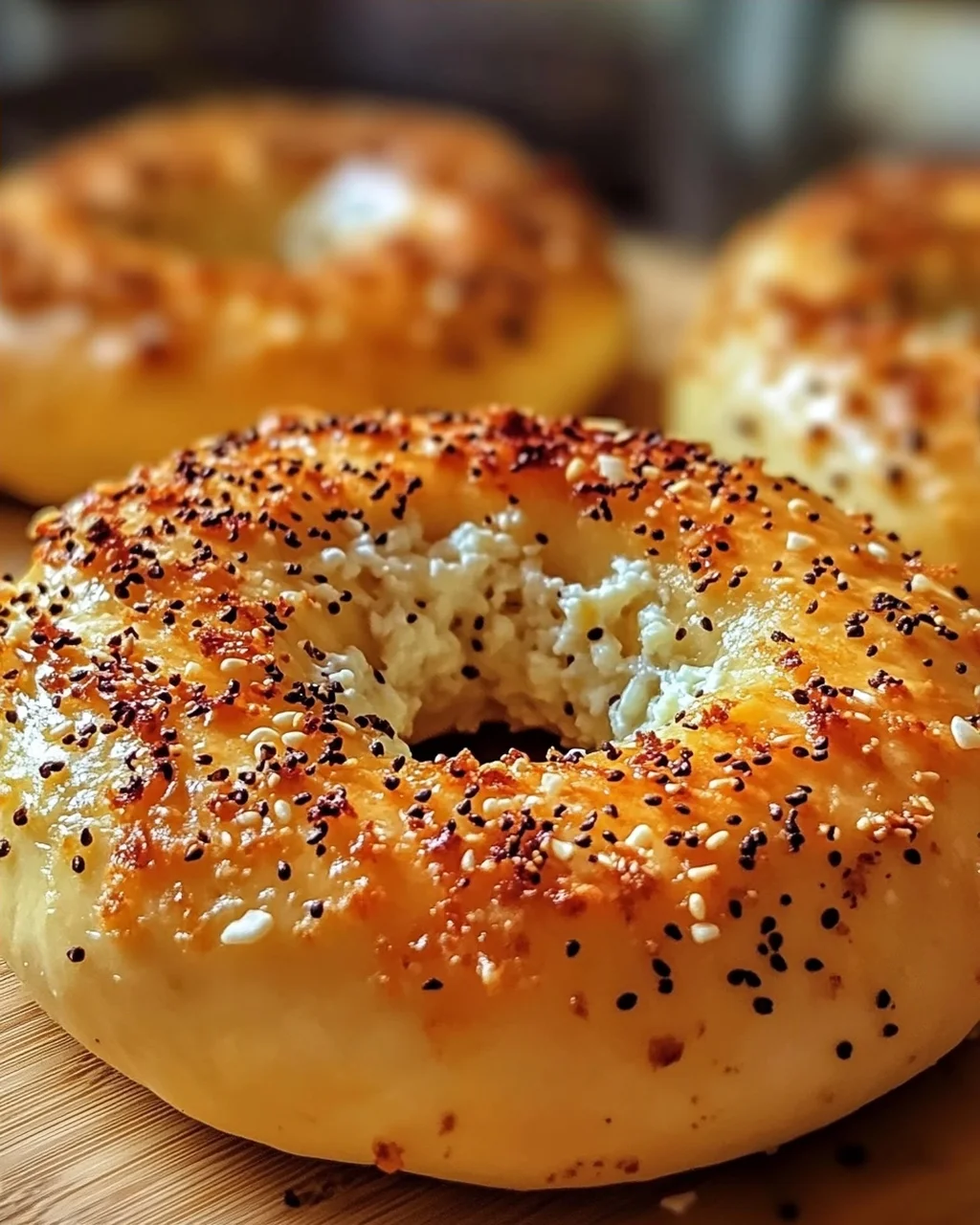 Knoblauch-Parmesan-Hüttenkäse-Bagels ganz einfach