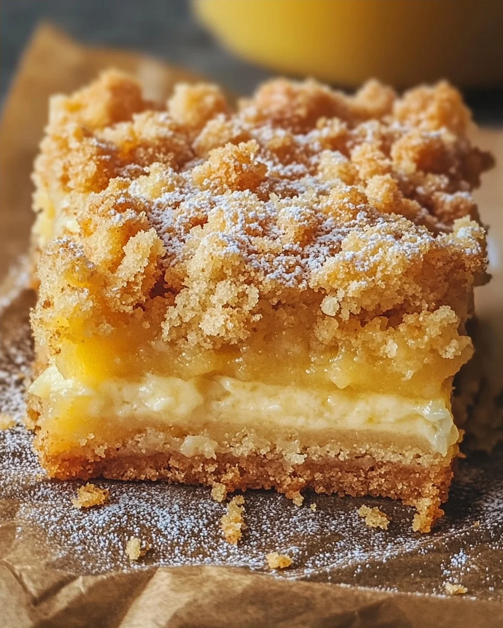 Knuspriger Streuselkuchen mit Vanillepudding