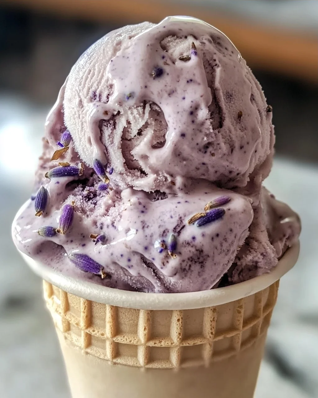 Lavendel Earl Grey Eiscreme selbstgemacht ohne Eismaschine