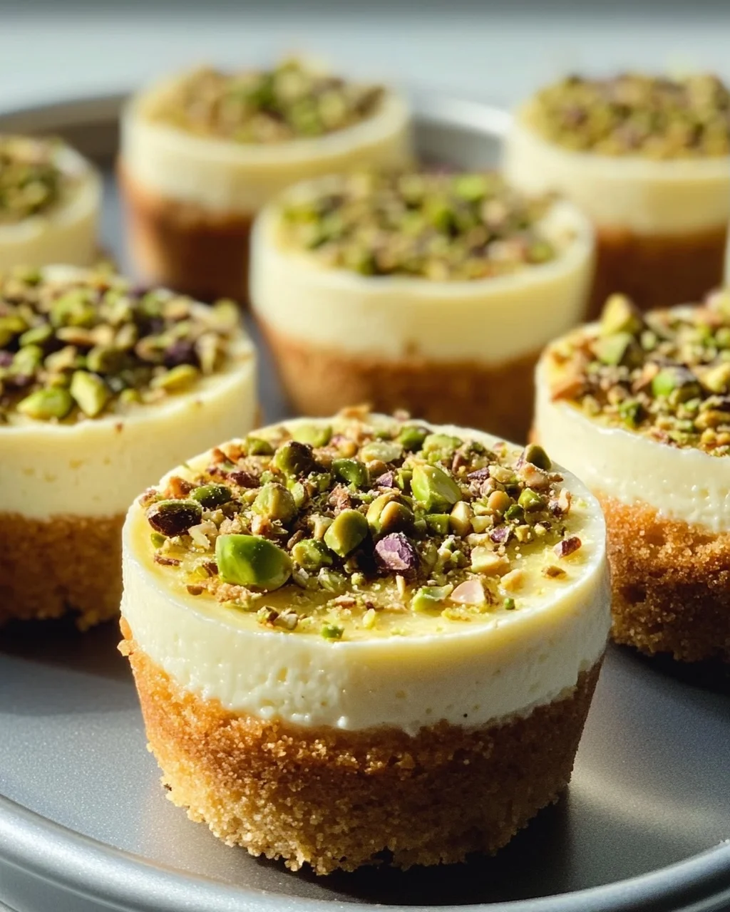 Mini Pistazien-Cheesecakes: Einfach aus der Muffinform