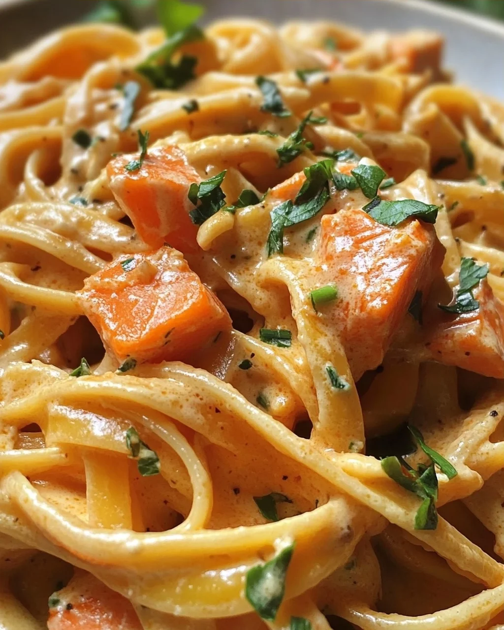 Orangen Lachs Pasta