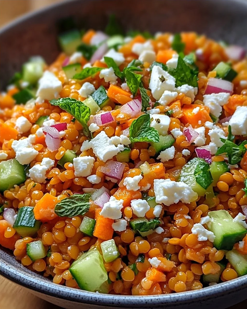 Orientalischer Rote Linsensalat mit Feta