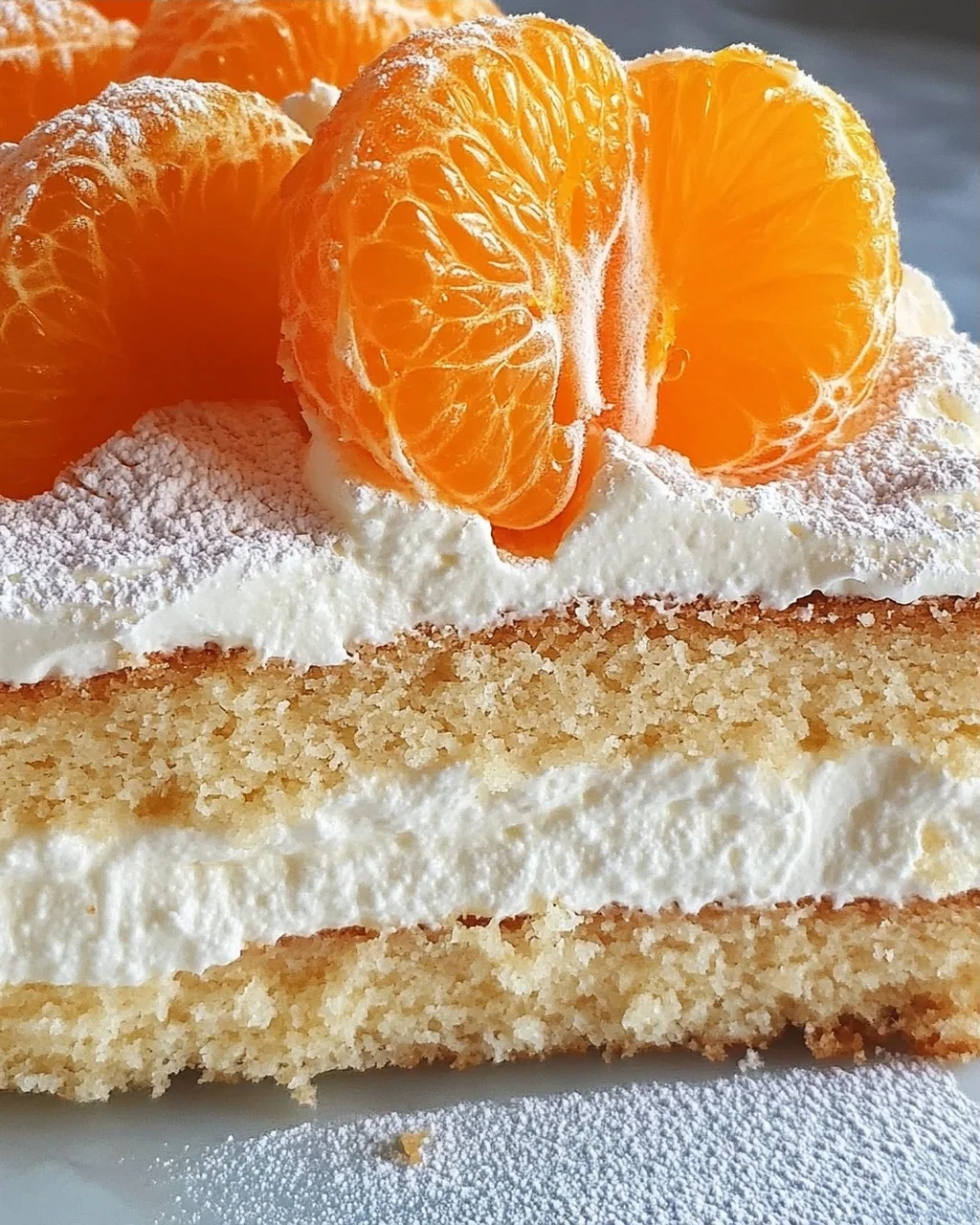 Schneller Schmandkuchen mit Mandarinen vom Blech