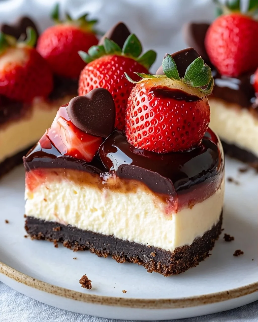 Schokoladenüberzogene Erdbeer-Cheesecakes – Genuss pur!