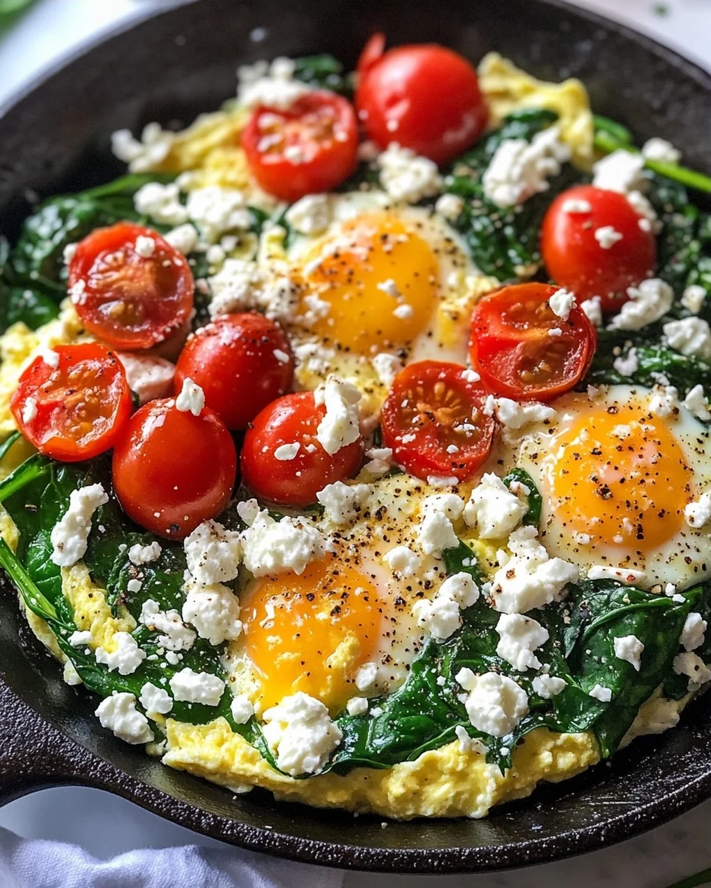 Spinat-Feta-Ei-Pfanne zum Frühstück – Schnell & Lecker