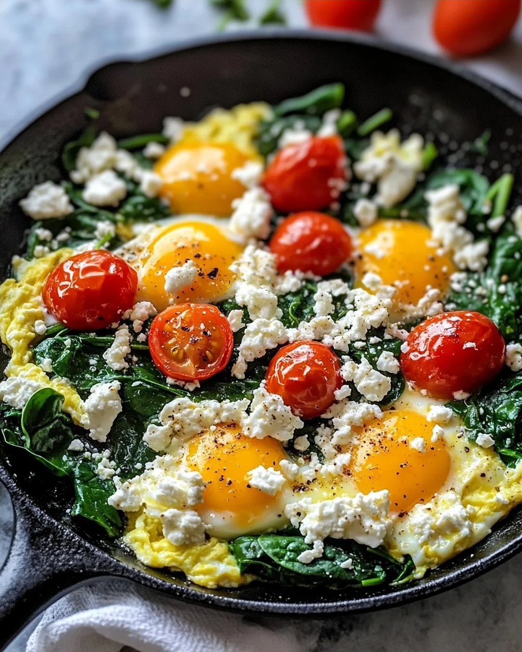 Spinat-Feta-Ei-Pfanne zum Frühstück – Schnell & Lecker