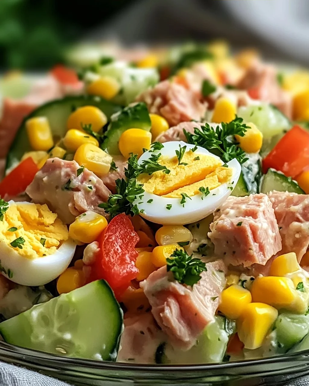 Thunfischsalat mit Ei und Gurke