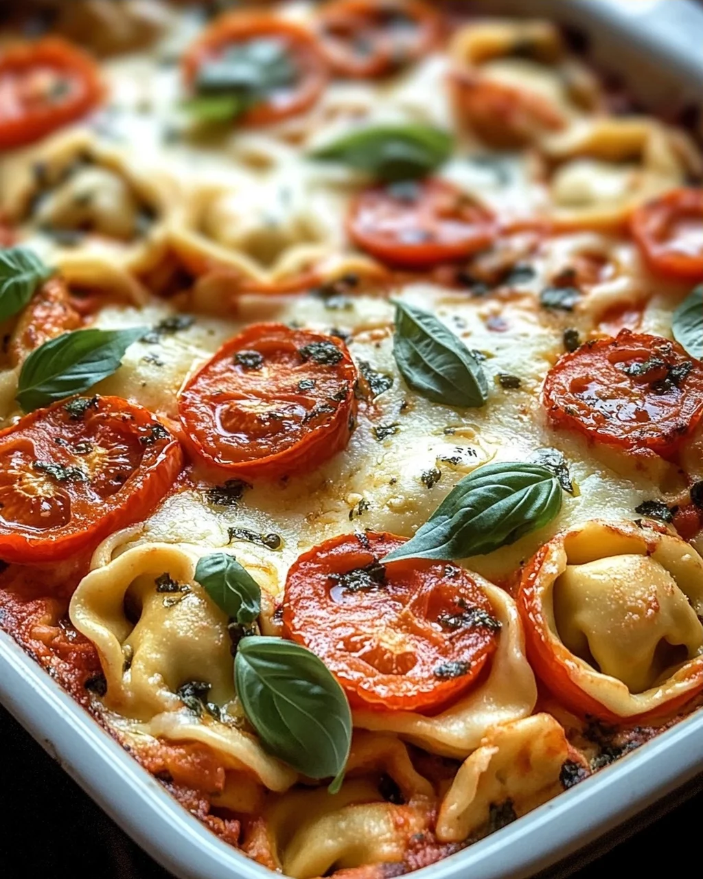 Tortellini-Auflauf mit Tomaten und Mozzarella