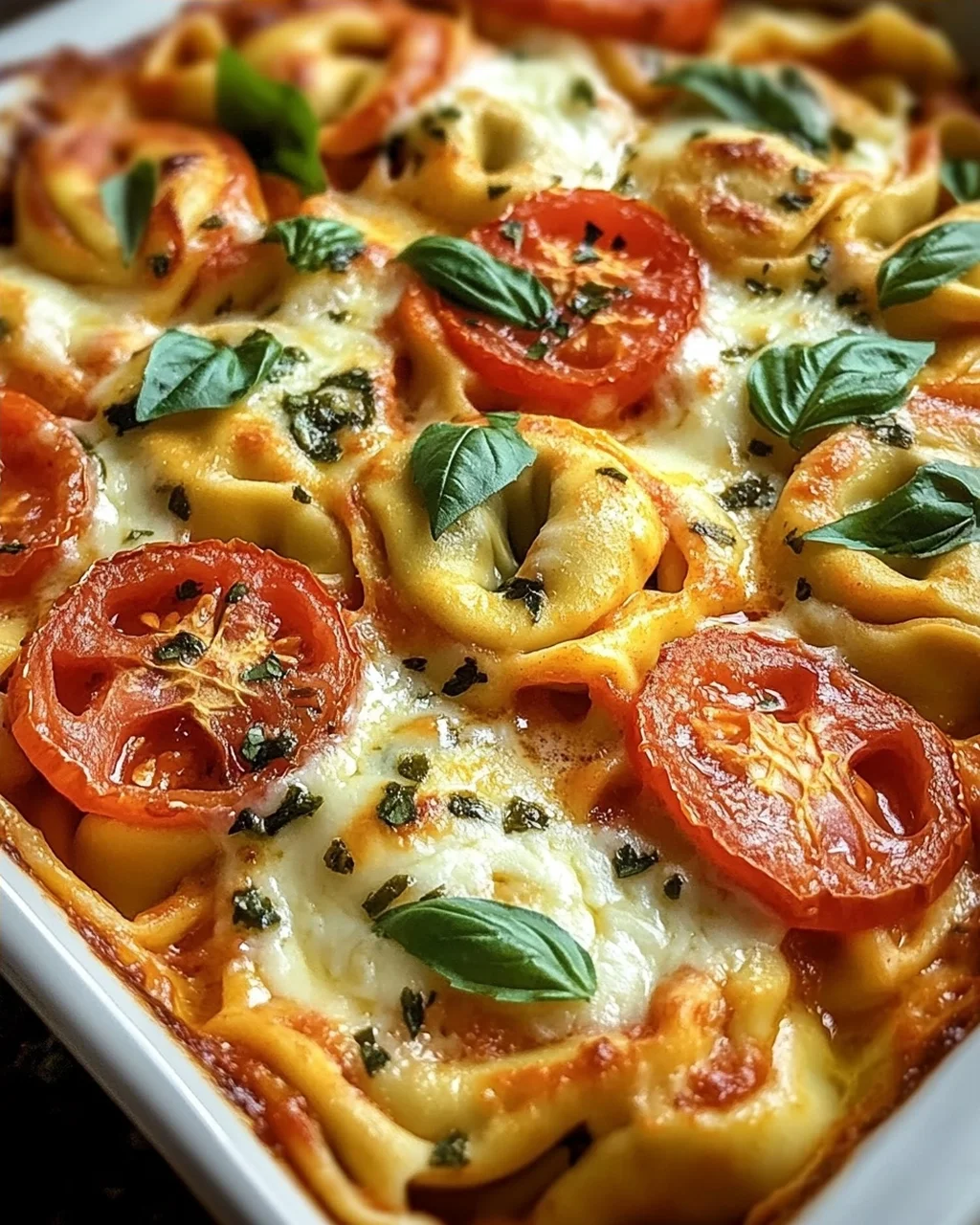 Tortellini-Auflauf mit Tomaten und Mozzarella