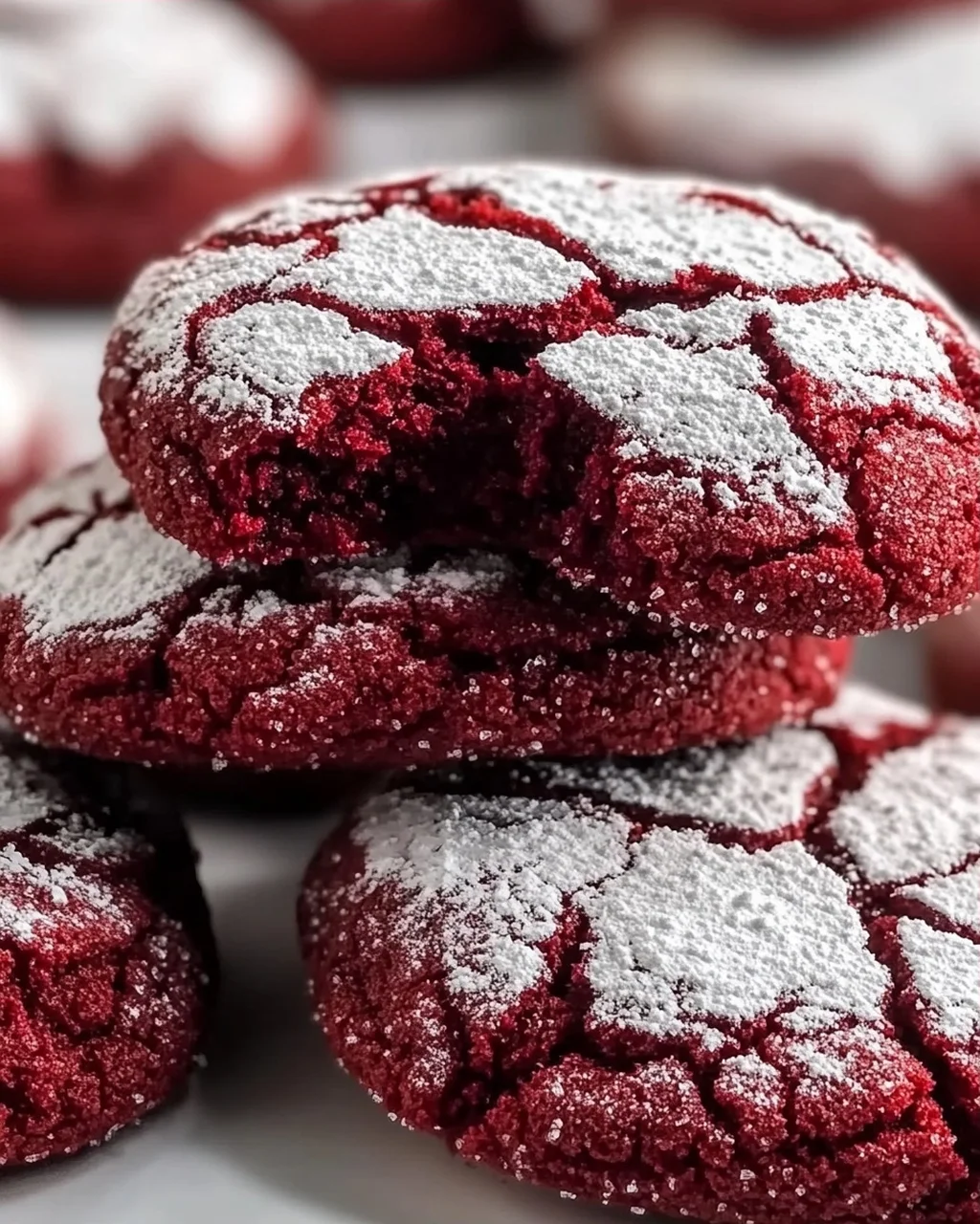Verführerisches Red Velvet Crinkle Cookie Rezept für Naschkatzen
