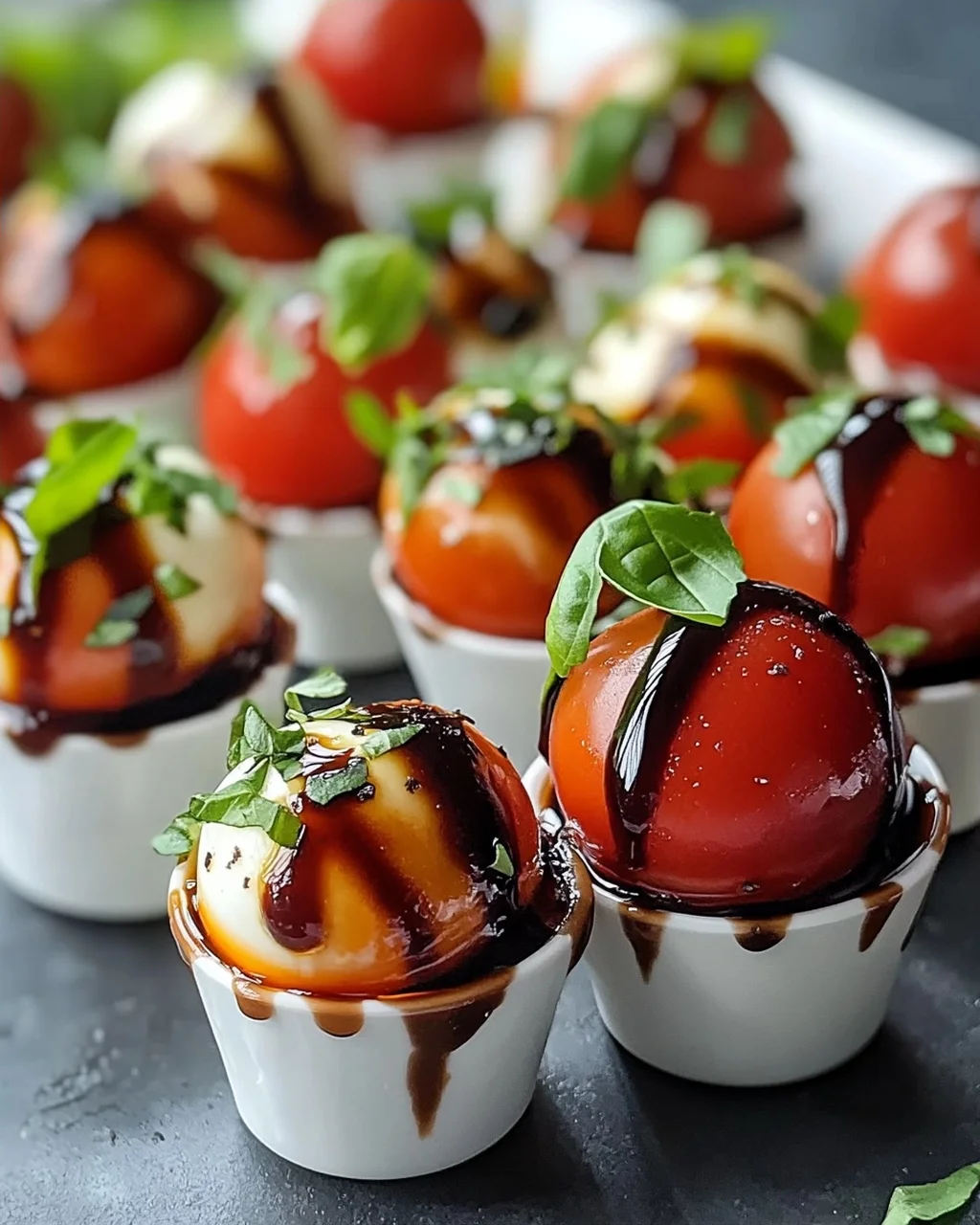 Weihnachts Mini Caprese Salat Cups – Festlicher Genuss!